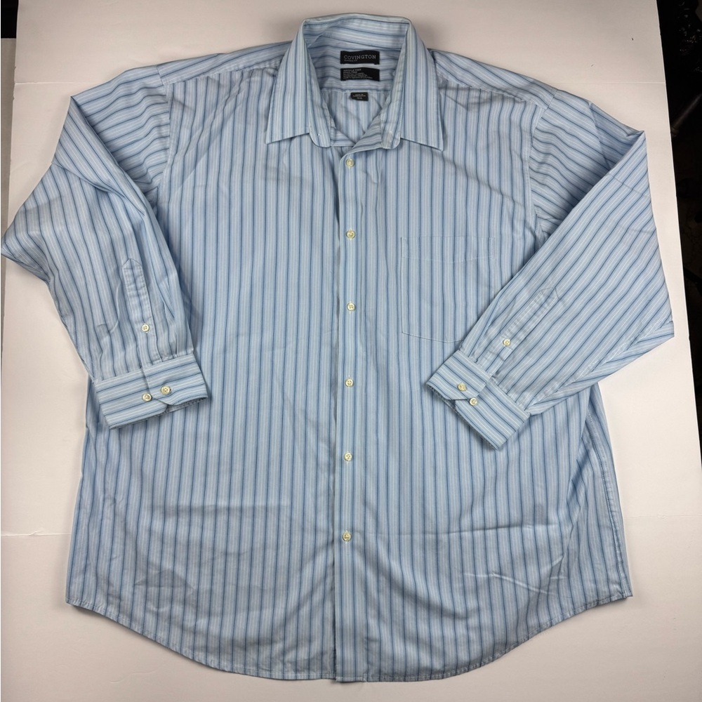 Covington Men's Light Blue Striped Dress Shirt